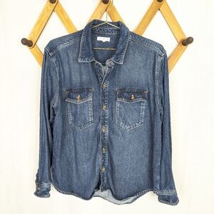 Good American Denim Jeans Dark Wash Button Up Shirt - Size 2